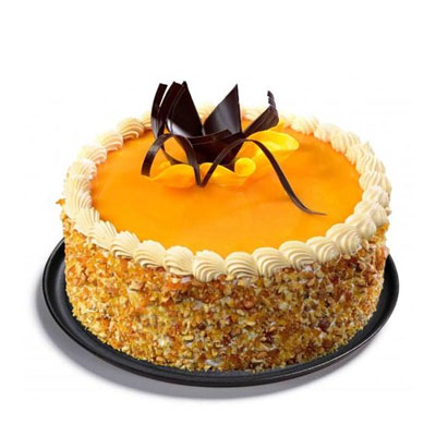 "Delicious Round shape butterscotch cake - 1kg - Code NC17 - Click here to View more details about this Product